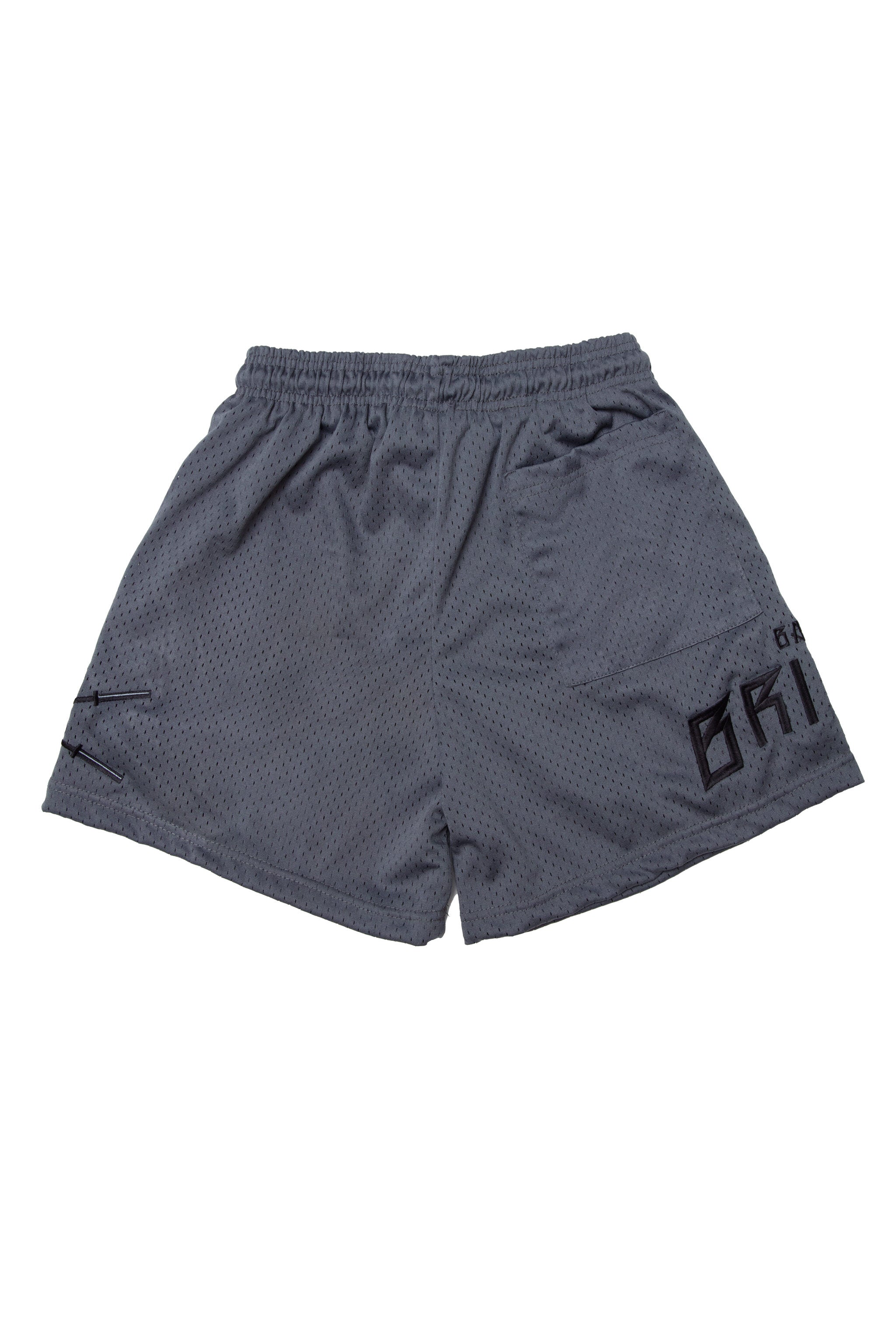 New Limits - Mesh Shorts (Grey With Black Skull)