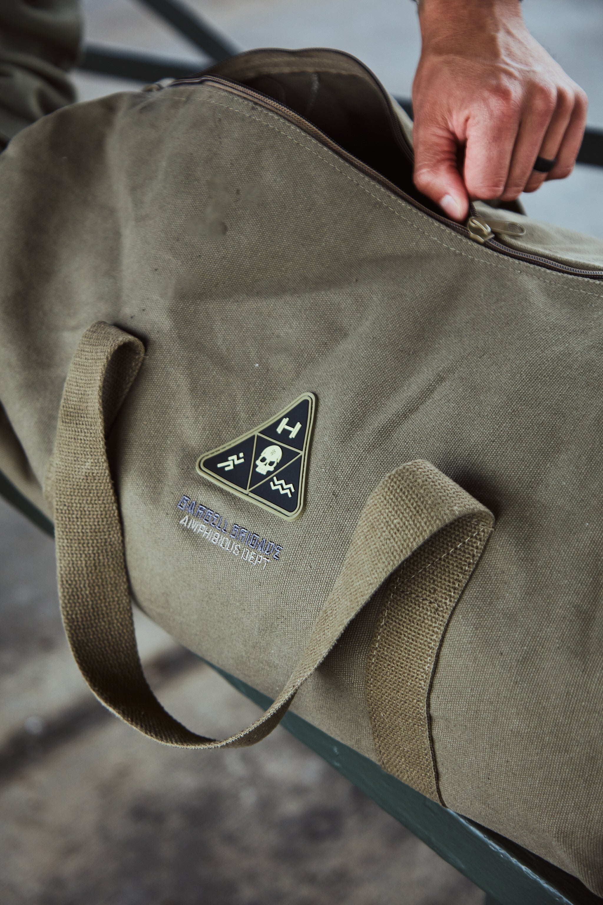 Lift Run Swim - Canvas Duffel Bag (Olive Drab)