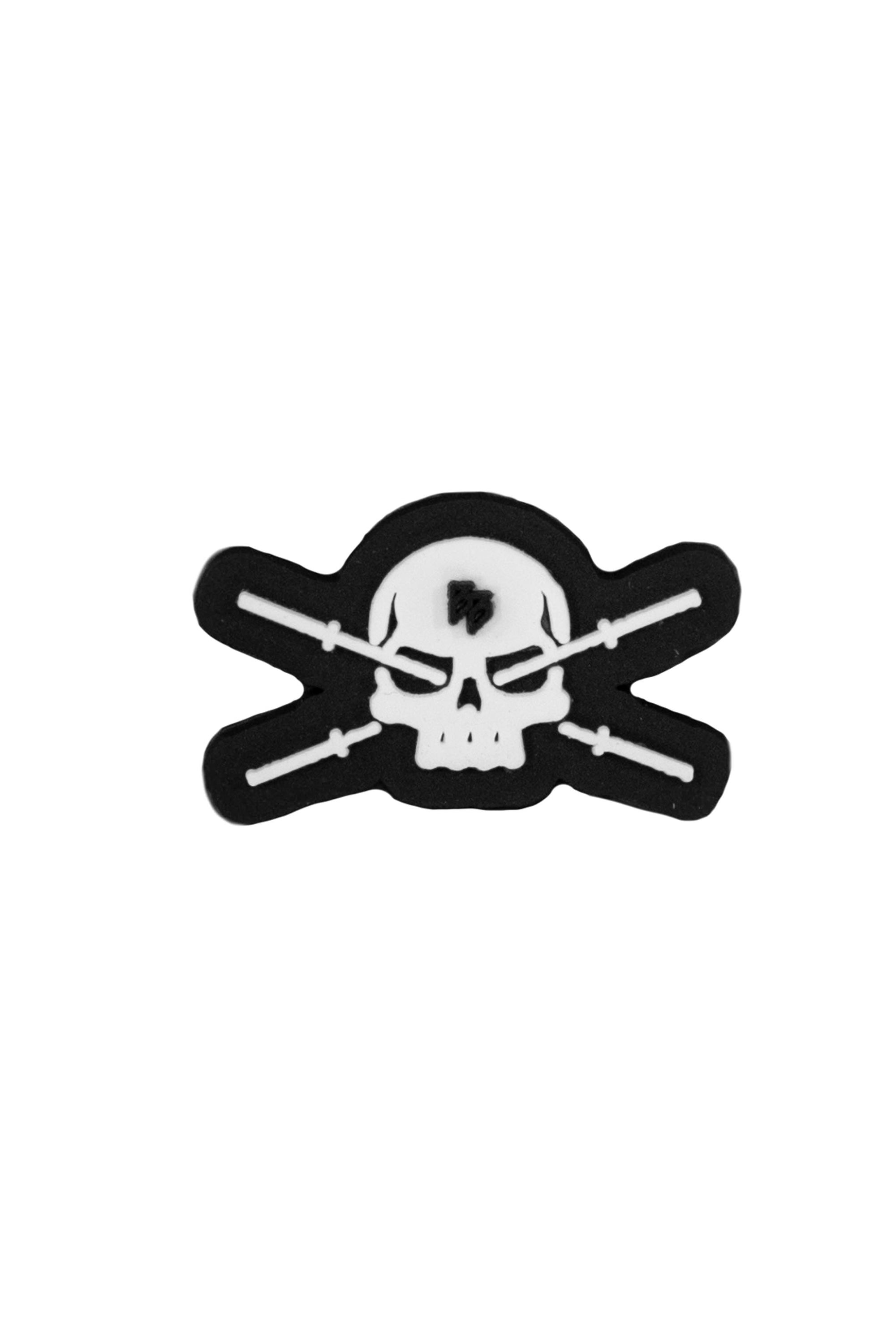 Skull & Barbells - Clog Charm (White/Black)